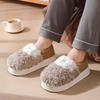 Warm Plush Outer Cotton Slippers Men's Autumn 2025 New Thick-bottomed Comfortable Piled Couple Cotton Slippers Women