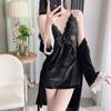Yase [Роскошные Цветы] Новая бархатная ночная сорочка женская изысканный кружевной дизайн тяжелой промышленности на бретельках с комплектом накладок на грудь
