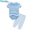 2Pieces Unisex Newborn Bodysuits+Pant Solid Color Cotton Baby Girl Clothes Summer Baby Boy Outfit Short Sleeve Baby Sets