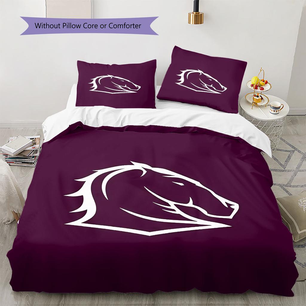 Broncos Forever Bedding Quilt Set Quilt Cover Pillowcase Home Decoration Birthday Gift (1 * duvet cover + 2 * pillowcase, without core)