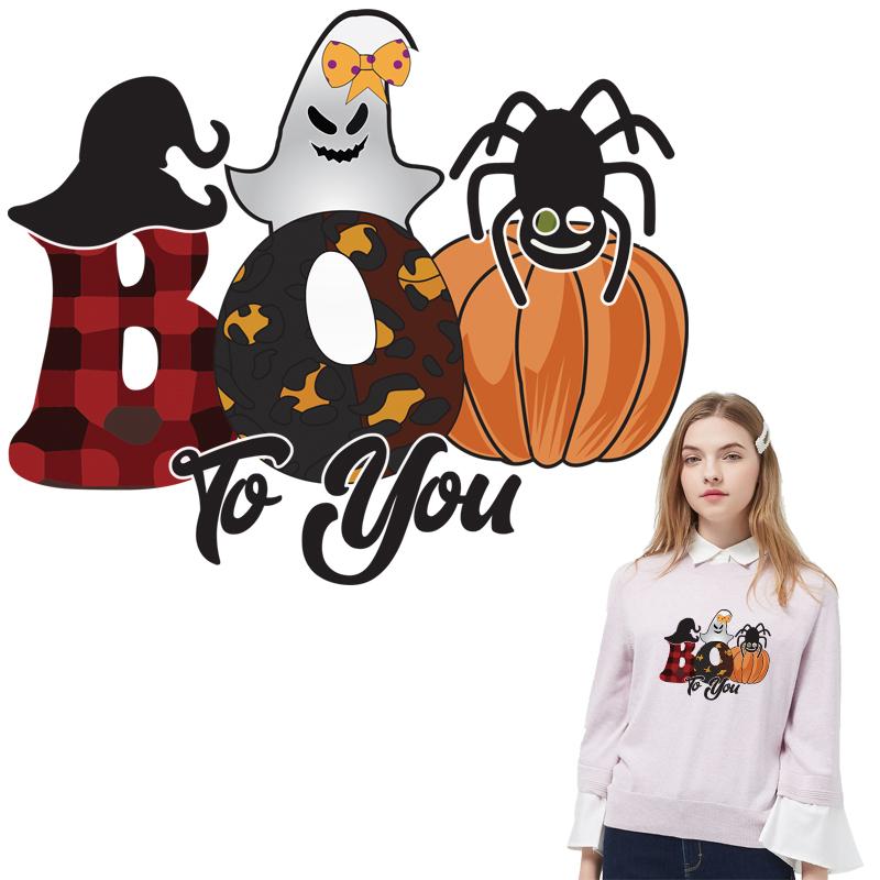 Хэллоуинский костюм привидения, термотрансфер, термонаклейки, нашивки, одежда, футболки, толстовки со шляпами «Сделай сам»