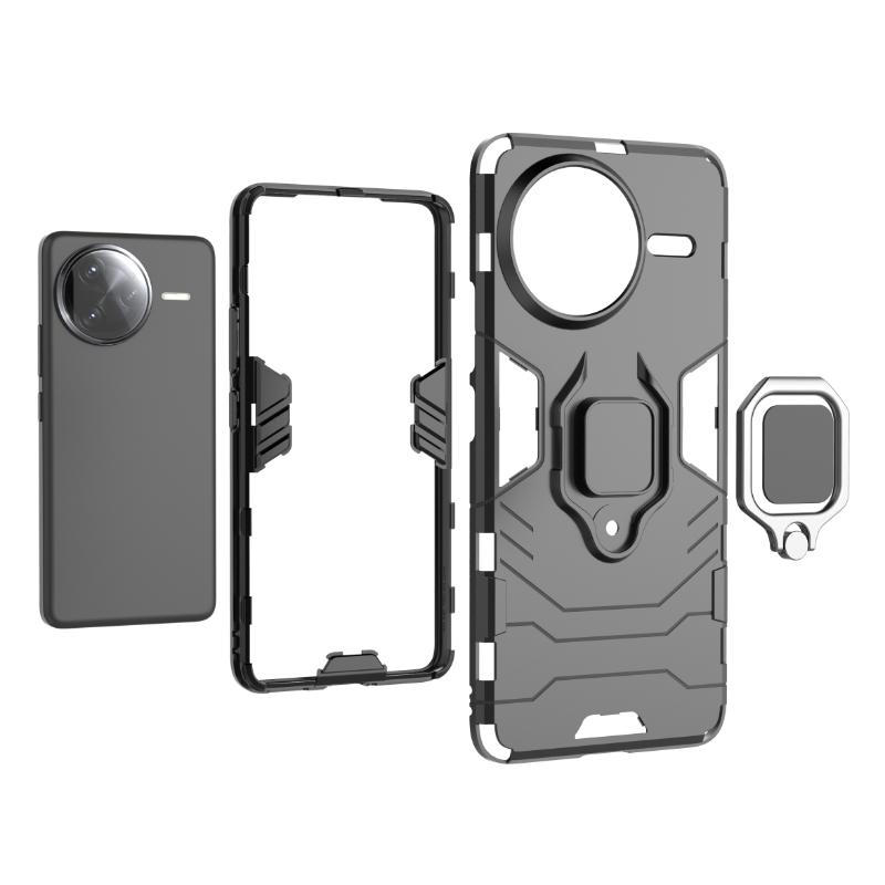 Для Xiaomi Redmi K80 Pro K80Pro задняя крышка телефона чехол противоударный броня против падения металлический держатель кольца магнитный защитный чехол Funda Coque