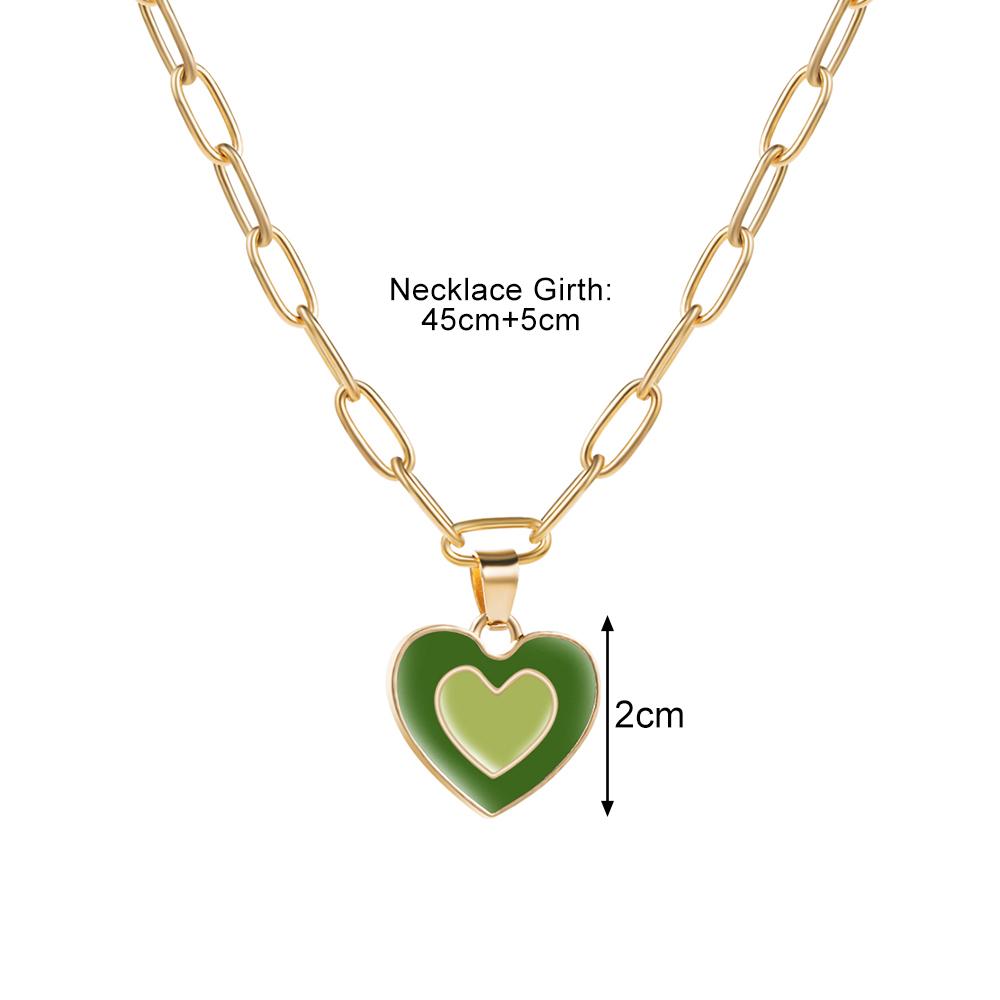Модное красочное ожерелье с подвеской в ​​форме сердца для женщин, толстая цепочка-колье, ожерелья, модные ювелирные изделия