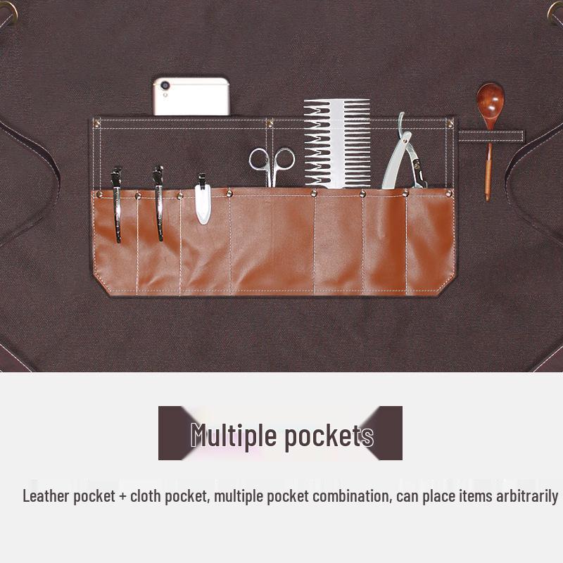 Custom Logo Barber Apron for Women and Men: Ideal for Art Students, Bubble Tea Shops, Baking, Catering, and Woodworking.