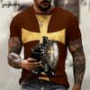 Vintage Knights Templar 3D Print T-Shirt Kids Summer Kids Short Sleeve Tee Boy and Girl T-Shirts Street Y2k Clothes