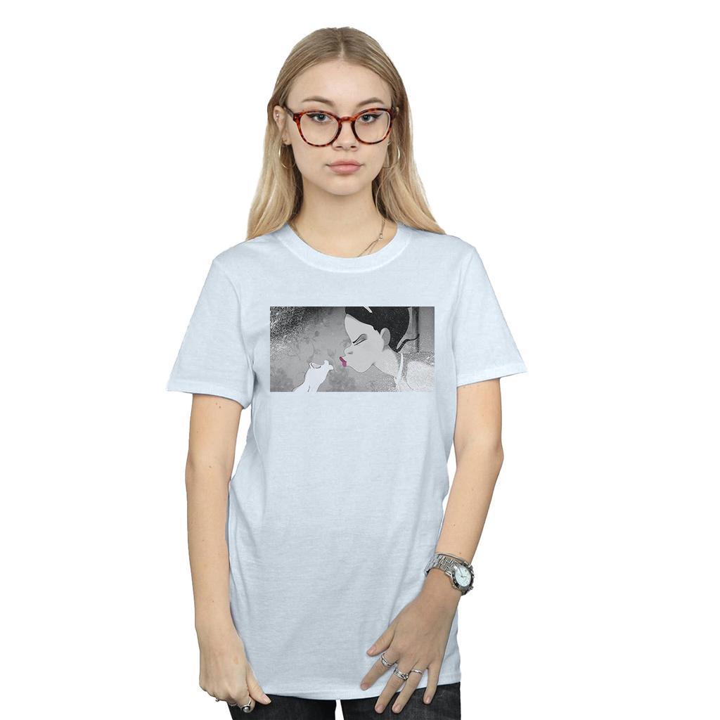 Disney Womens/Ladies The Princess And The Frog Kiss Cotton Boyfriend T-Shirt