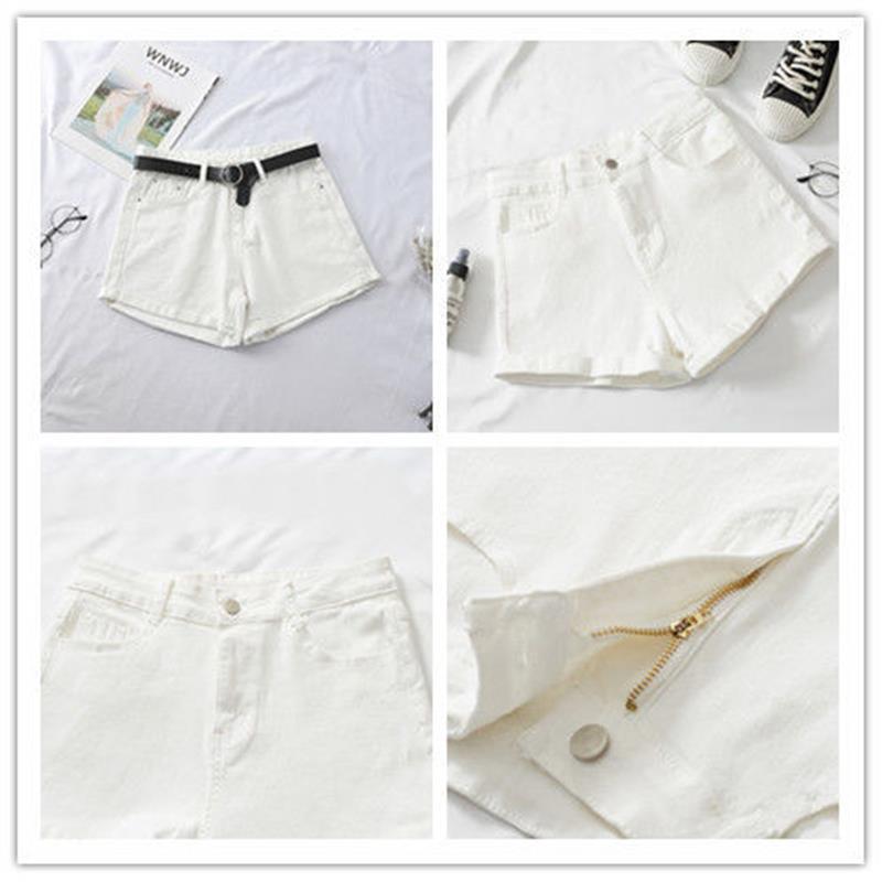 Женские джинсовые шорты А-силуэта с высокой посадкой - Подвернутые, Свободный крой, Корейский стиль для лета