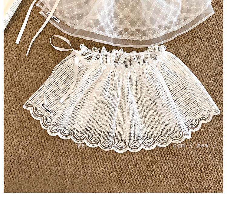 Корейская сетчатая кружевная штора в горошек для задней части: Шикарный многослойный поясной аксессуар для девушек, носить с брюками и юбками.