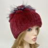 New Winter Real Rabbit Fur Beanies Hat Women 100% Genuine Real Rex Rabbit Hat Good Elastic Knitted Rex Rabbit Fur Caps