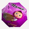 Personalized Name M-Masha and the Bear Print Umbrella - Automatic Open/Close, Eight-Rib Durable Frame, Automatic Folding Umbrella