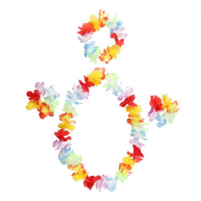 Взрослая Детская Гавайская Вечеринка Хула Гирлянда Травяная Юбка и Венок Пластиковые Волокна Платье Для Девочек Пляжный Танец Активность Выступление Реквизит