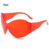 Trendy Rimless UV400 Protection Shades Black Sun Glasses Oversized Futuristic Sunglasses Wrap Around Y2K Sunglasses