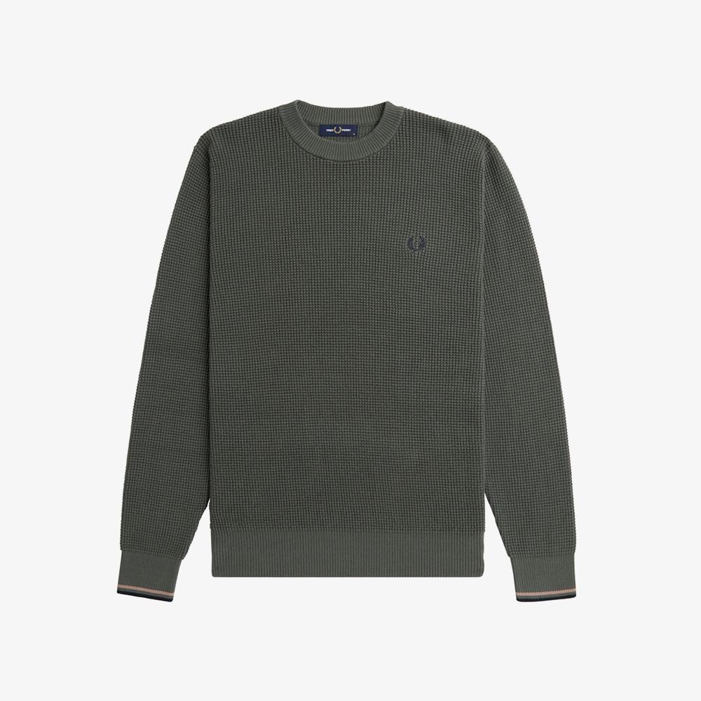 Fred Perry [Острый] Вязаный джемпер с вафельным узором (638) Afpm2436507-638
