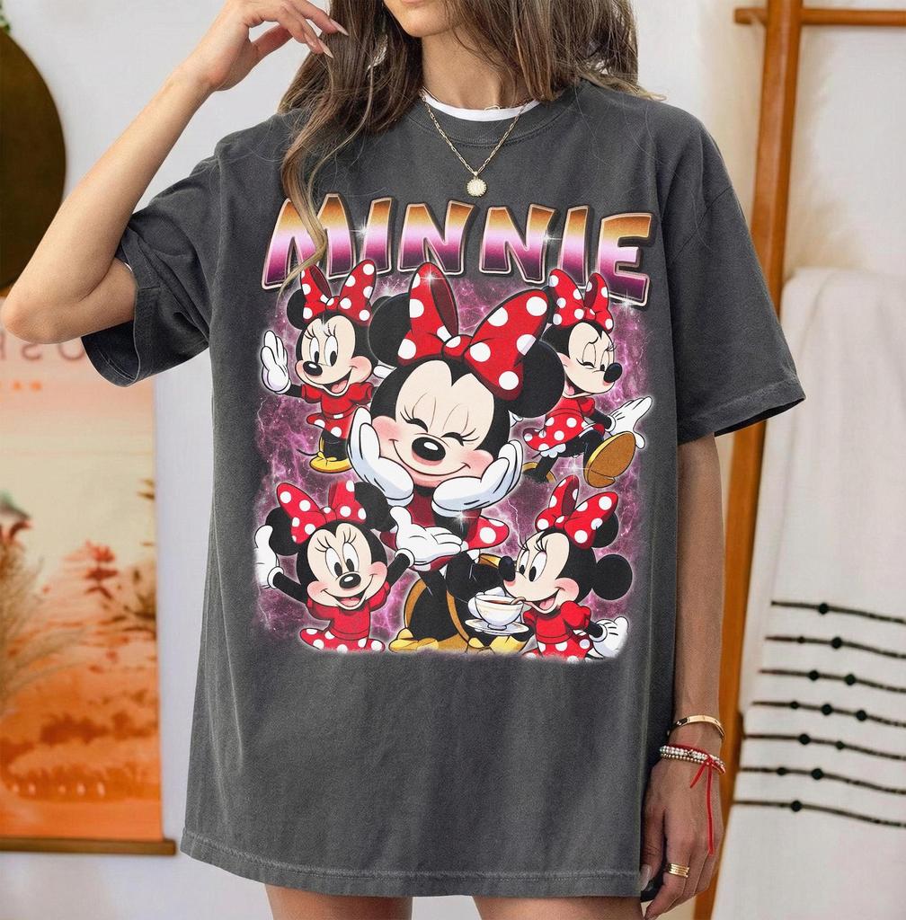 Vintage Minnie Mouse Bootleg Shirt, Disney Minnie T-Shirt, Disney Trip Shirt, Cartoon Character T-shirt, Magic Kingdoom, Disney Fan Gift