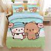 Мультяшный пододеяльник с медведем пандой, милый комплект постельного белья с медведем Бубу Дуду, мягкий полиэстер с 3D цифровой печатью, пододеяльник и наволочка