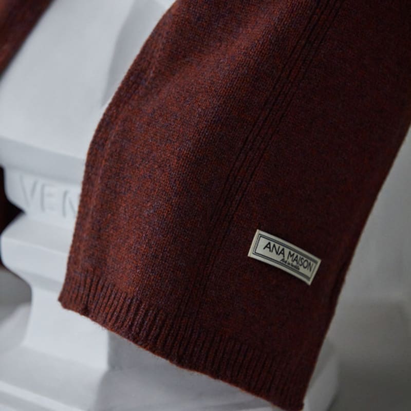 ANA MAISON Премиальный кашемировый шарф на каждый день [KMM-BrickMviolet]