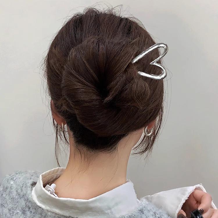 Металлическое сердце женские заколки для волос вилки для волос палочки для волос элегантные U-образные заколки зажимы головной убор женские аксессуары для волос головной убор