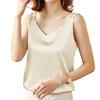 Camisole Top V-neck Sleeveless Colorfast Breathable Anti-pilling Workwear Polyester Women's Solid