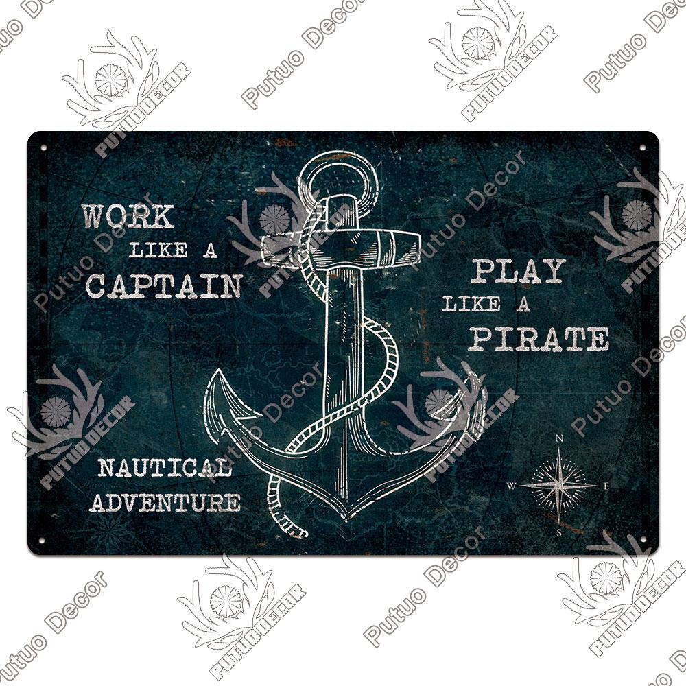 Декор Навигация Жестяной Знак Металлические Знаки Винтаж Морская Мечта Искусство для Пляжа Пляжный Дом Морской Человек Пещера Украшения Стены