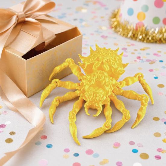 3D Printed Articulated Spider Model, Flexible Animal Figure with Movable Joints for Halloween Home Office Desktop Decor