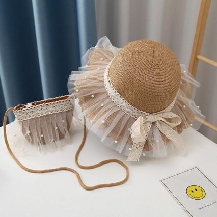 Summer Children's Sun Protection Beach Straw Hat Princess Girl's Vacation Woven Sun Hat