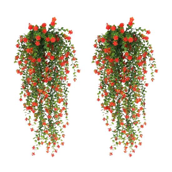 1/2 шт. висячие искусственные цветы, устойчивые к лозе растения, искусственные свисающие цветочные УФ-пластиковые растения плюща для дома