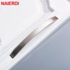 NAIERDI Aluminum Alloy Furniture Handle Brushed Silver Kitchen Door Handles Cabinet Handles Drawer Knobs Wardrobe Drawer Pulls