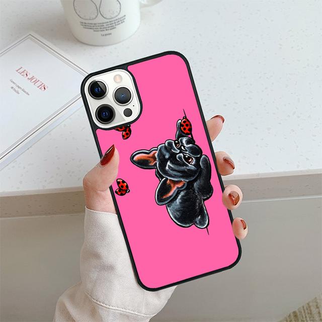 Чехол для телефона с милым мультяшным французским бульдогом Для iPhone 17 Air 14 15 16 13 12 Чехол Для Apple Pro Max Plus Coque