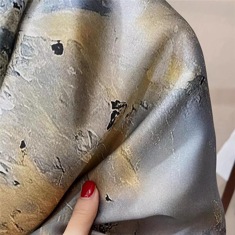 108*108cm100% Mulberry Silk Large Square Scarf Oil Painting Luxury Scarves Sunscreen Shawl Neckerchief Gift