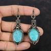Amazonite Earring Copper Wire Wrapped Earrings Handmade Gemstone Earring Copper Jewelry Antique Earrings Anniversary Gifts Wire Wrap Jewelry
