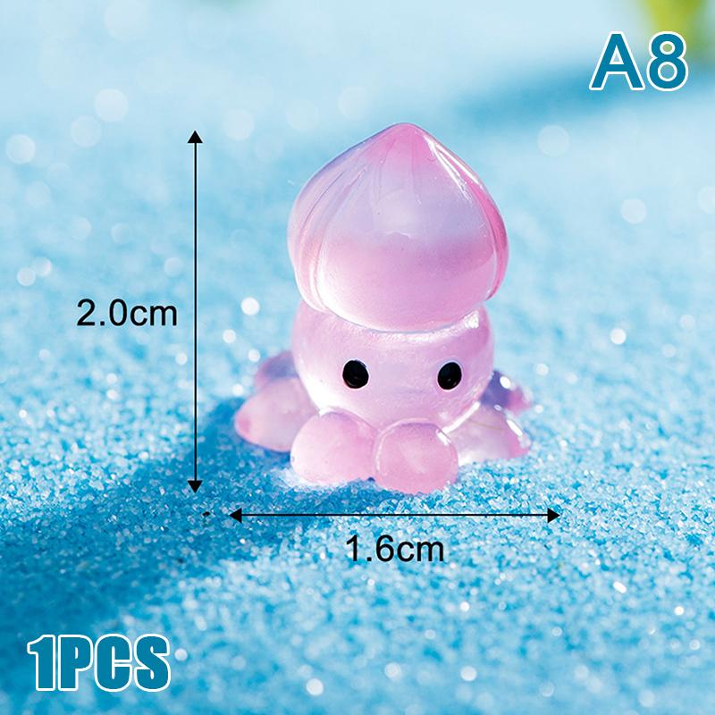 Luminous Marine Animal Ornament Mini Glow Animal Pendant Micro Fish Tank Crab Dolphin Octopus Decoration Landscape