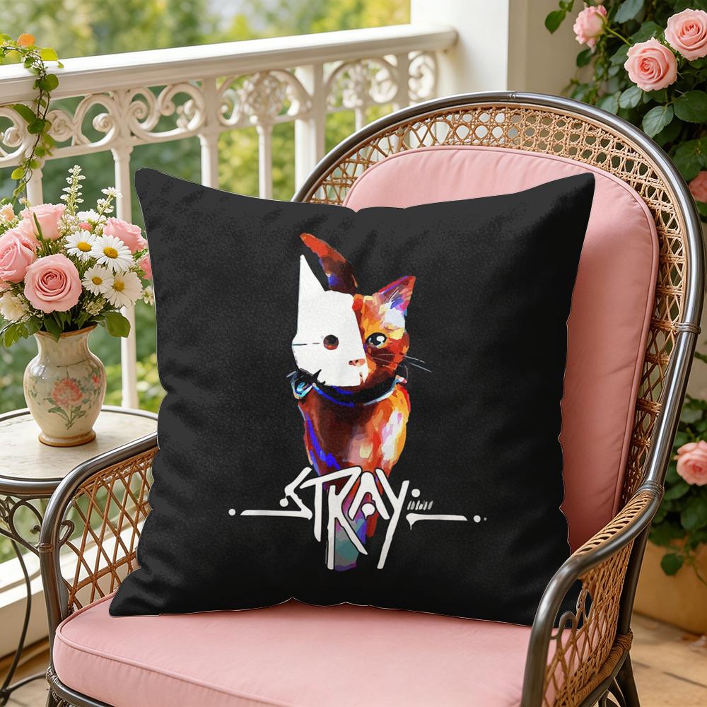 Game SStray Cushion Cover Soft Plush Throw Pillow Cover DoubleSided Decorative Cushion Case Sofa Bedroom Home Decor