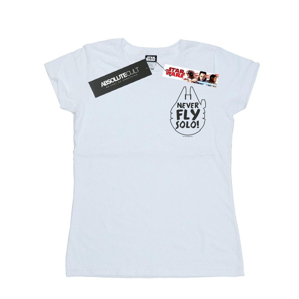 Star Wars Womens/Ladies Never Fly Solo Cotton T-Shirt