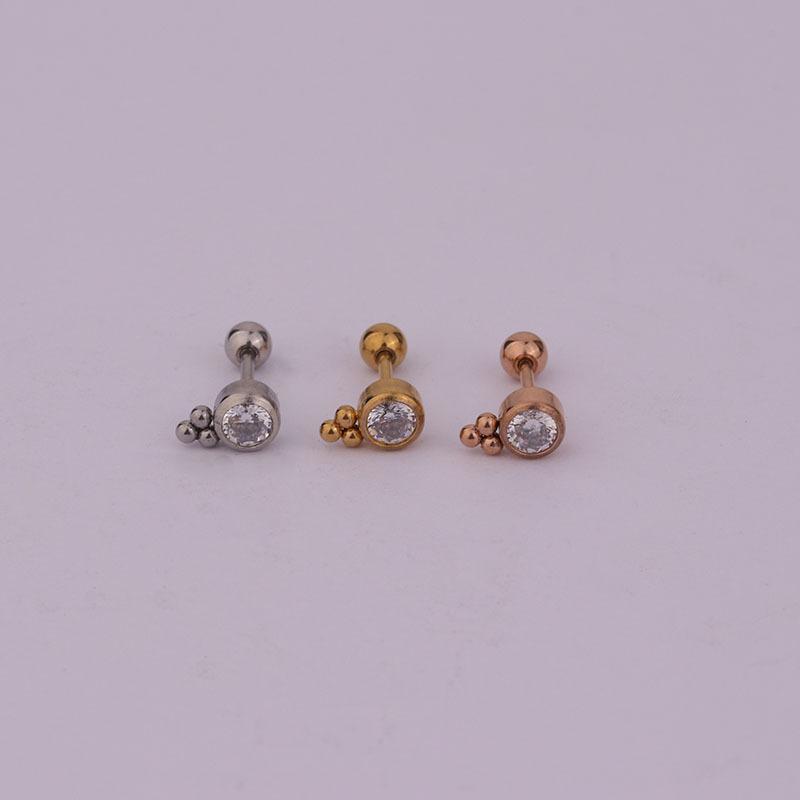 Vogue Small Cartilage Stainless Steel 2022 New 1PC 20G Trend Screw Back Piercing Jewelry Stud Earring Charming