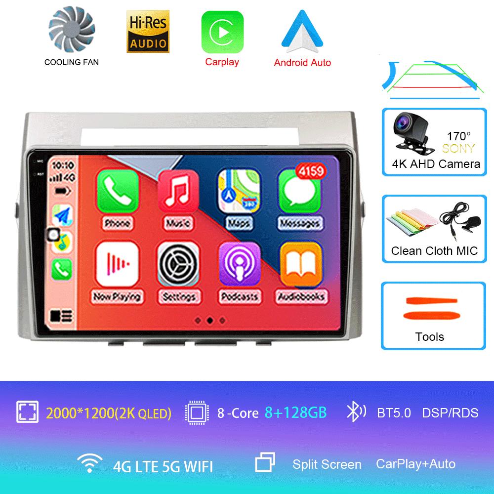 9inch Android 14 Car RadioFor Toyota Corolla Verso AR10 2004-2009 Multimedia Player Android Auto Wireless Carplay GPS 2Din DVD