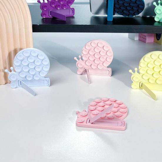 Держатель для мобильного телефона в форме улитки, присоска, подставка для телефона, силиконовая складная силиконовая подставка для вождения, фитнеса, приготовления пищи, душа