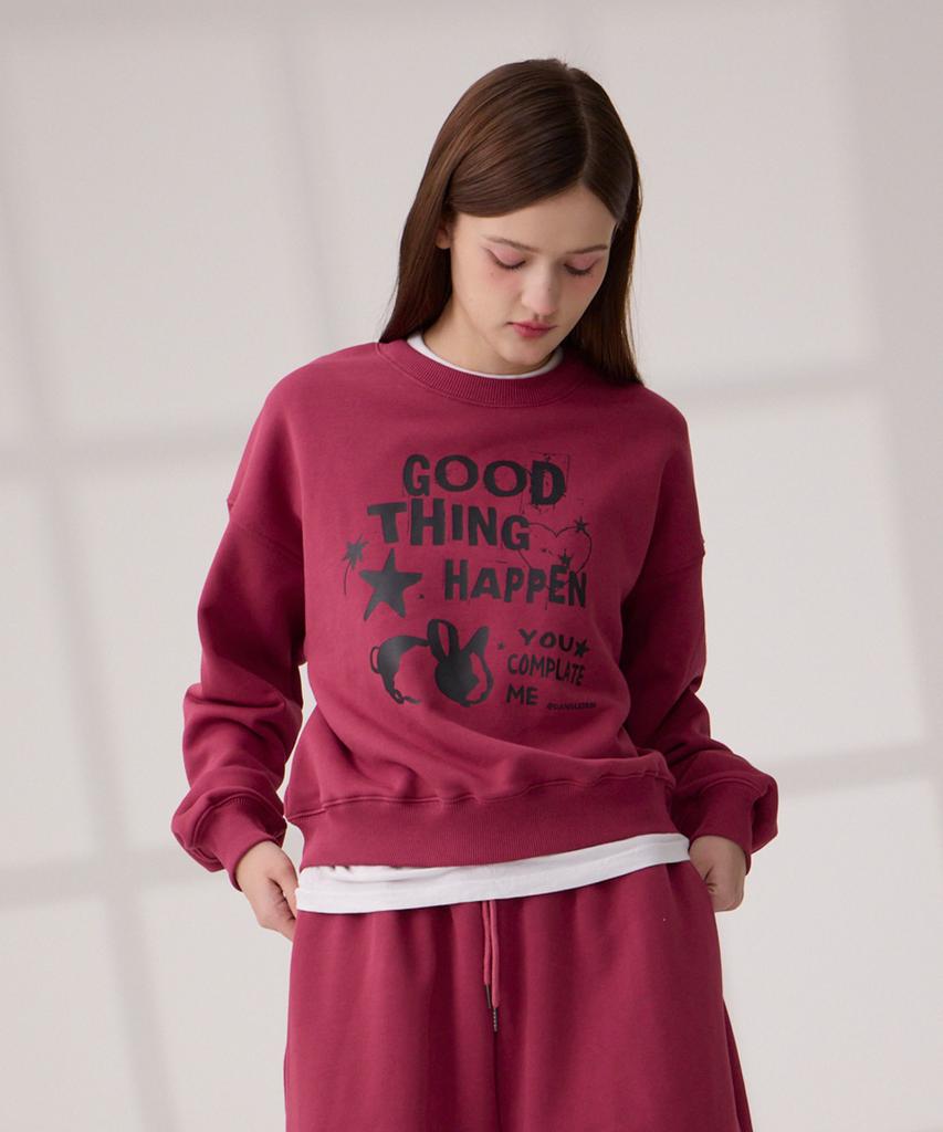 DANGLEDROP Dgdp Good Thing Crop Sweatshirt Pink