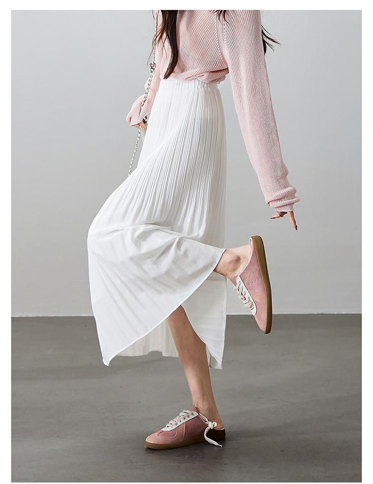High waisted pleated skirt 2026 spring fashion loose and versatile mid to long A-line umbrella skirt
