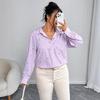 Новая женская рубашка-куртка большого размера, осенняя свободная повседневная рубашка с длинным рукавом и принтом в виде банта