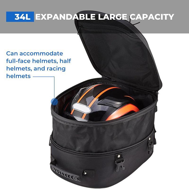 1pc Motorcycle Tail Bag Motorcycle Rear Seat Backpack Bag Multi-functional Waterproof Large Capacity Motorbike Rider Suitcase