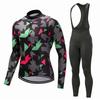 Mens Long Sleeve Cycling Jersey Shorts Set Mountain Bike Riding In