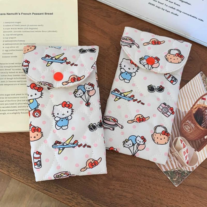 Пенал Hello Kitty Большой вместимости Плюшевый пенал-подставка Hello Kitty Сумка для хранения Hello Kitty Сумка для макияжа Косметичка Органайзер для стола