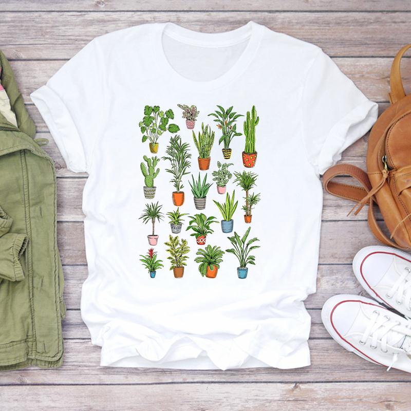 Clothing Fashion Printing 90s Flower Lovely Trend 90s Women Short Sleeve Summer Print Tee Top Tshirt Lady Female Casual Graphic T-shirt