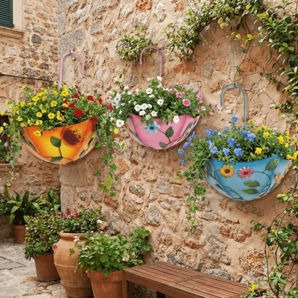 Забавный Железный Цветочный Горшок в Форме Зонта Декоративный Настенный Подвесной Цветочный Горшок Экономичный Вертикальный Держатель для Растений Сад