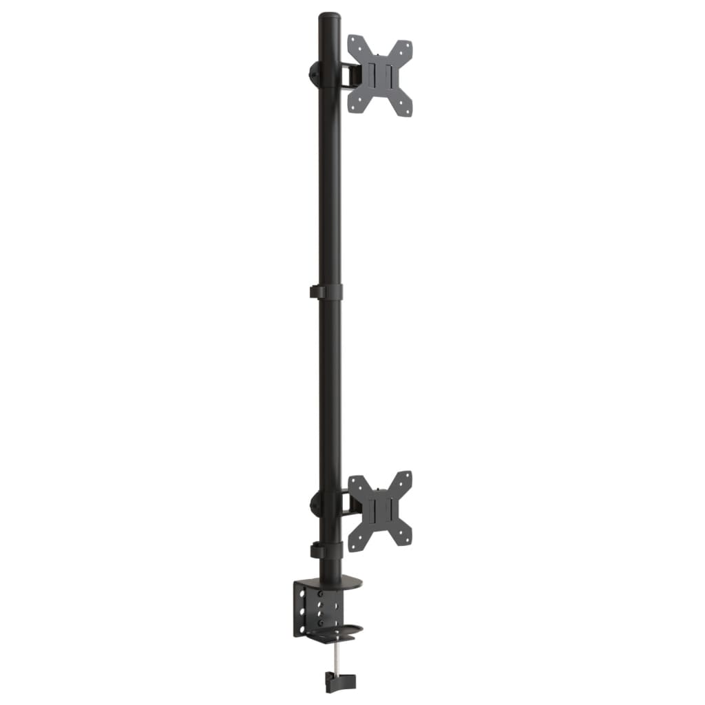 Dual Monitor Desk Mount Black Steel VESA 75 100 mm