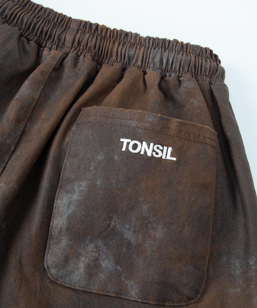 Шорты Tonsle с эффектом потертости Коричневые