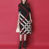 2025 Women's Loose Mid-Length Plaid Knit Sweater Dress for Autumn/Winter