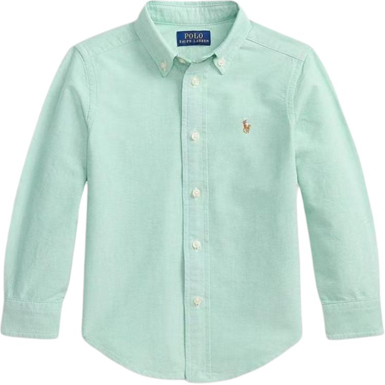 Поло Ralph Lauren Повседневная рубашка с вышивкой пони На пуговицах Длинный рукав Стандартный крой Детская Детские рубашки 323A12748-001