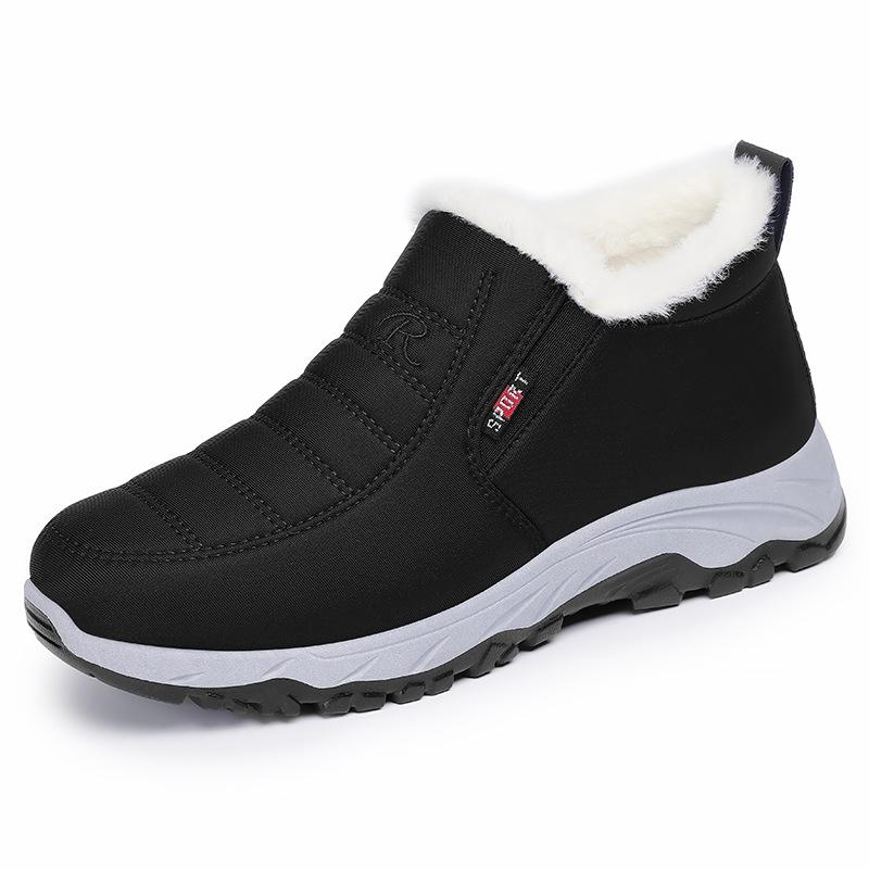 Хлопковая обувь, мужская зимняя, новый стиль, плюшевые и толстые зимние ботинки, повседневная мужская обувь, короткие ботинки, теплая женская обувь