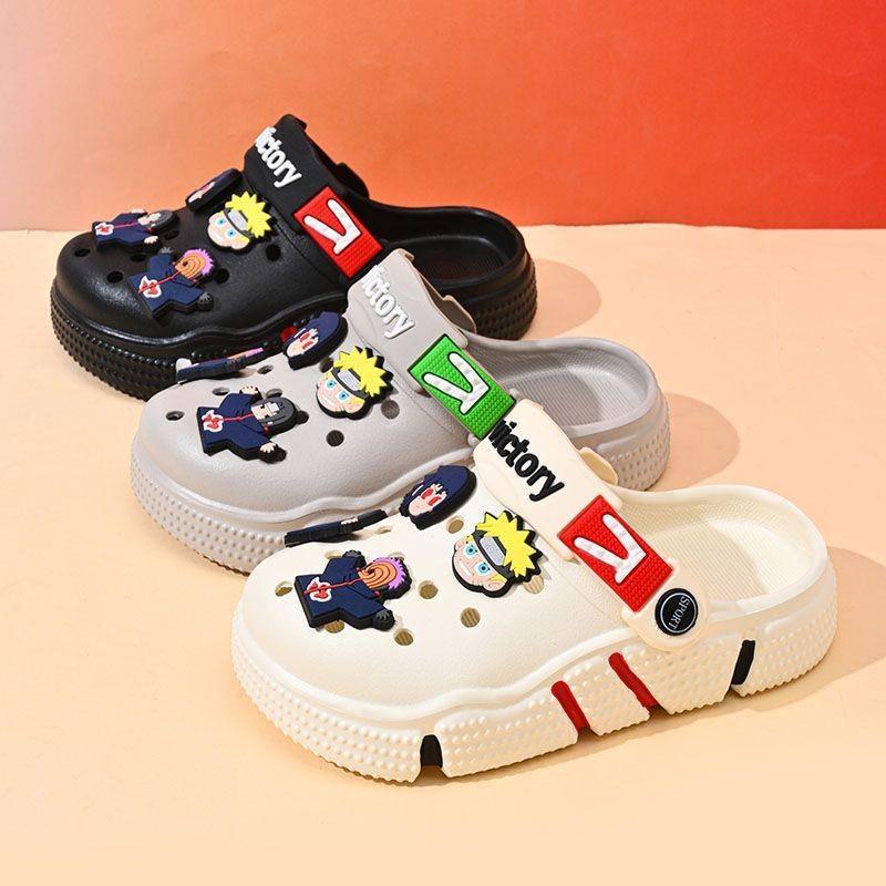 Стильные летние детские кроксы, модные дышащие нескользящие пляжные туфли для детей